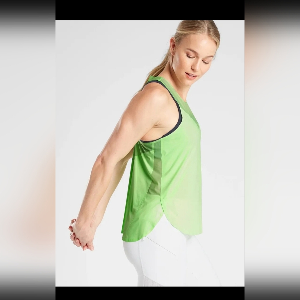 Athleta Speedwork Tank Sonic Mint Green Medium NWT